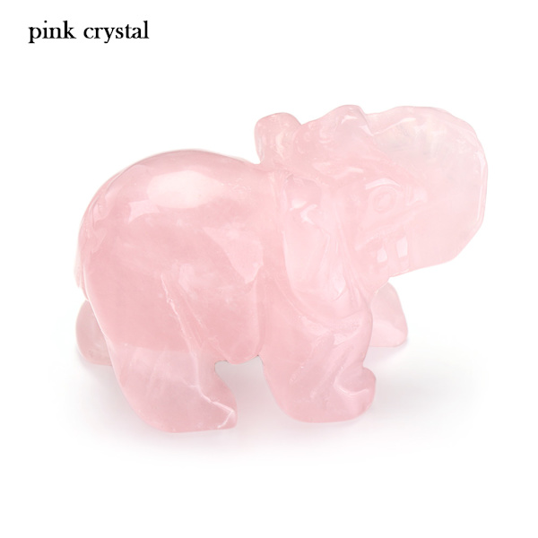2" Crystal Elephant Healing Stone Figuuri RAUANHANKINEN KRISTALLI