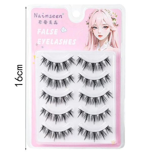 5 par/kartong Fluffiga lösögonfransar Fake Lashes Y10 Y10 Y10