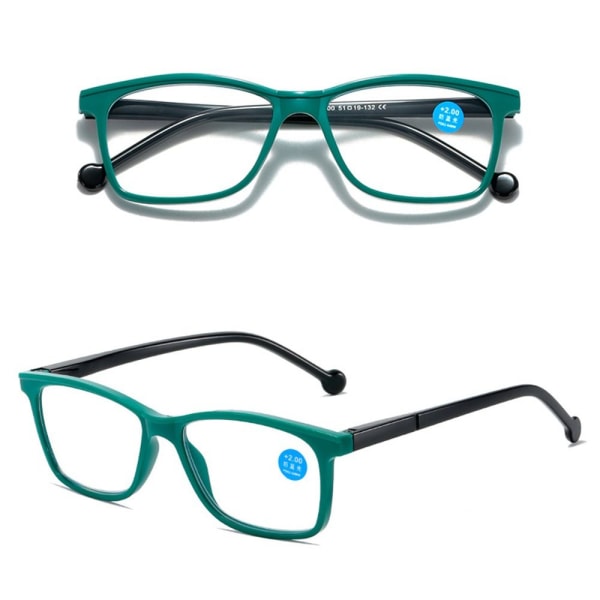 Anti-blåt lys læsebriller Firkantede briller SORT Black Strength 100