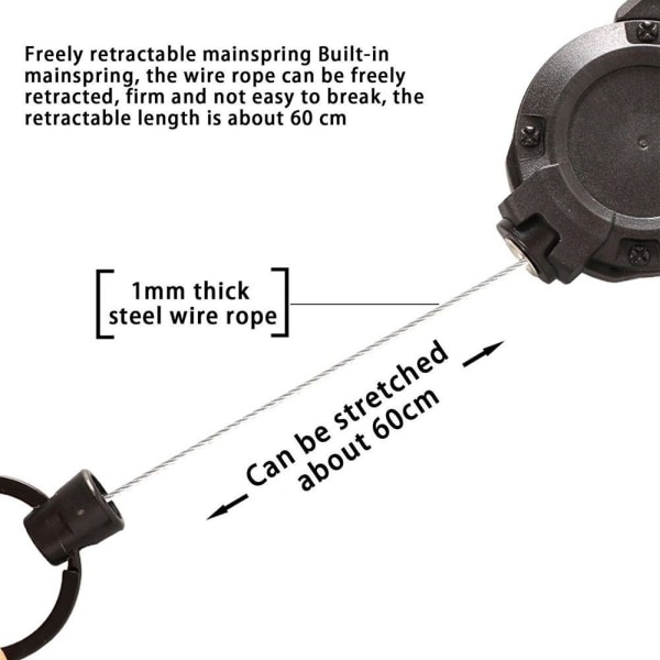 Automatisk uttrekkbar spenne uttrekkbar nøkkelring HVIT white
