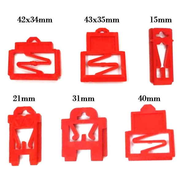 10 stk Styreskinnespænde Rødt spænde 40MM 40mm