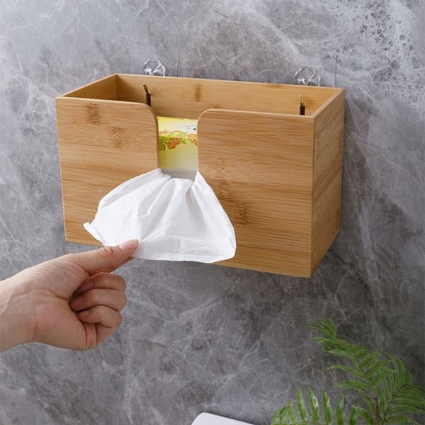 Bambu pappershandduksautomat Väggmonterad pappershanddukshållare