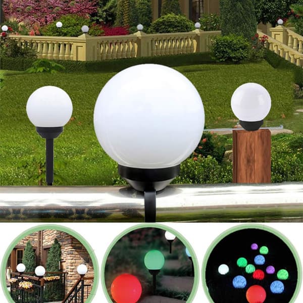 2stk Garden Globe Lamper Solar Light HVIT LYS HVIT LYS white light