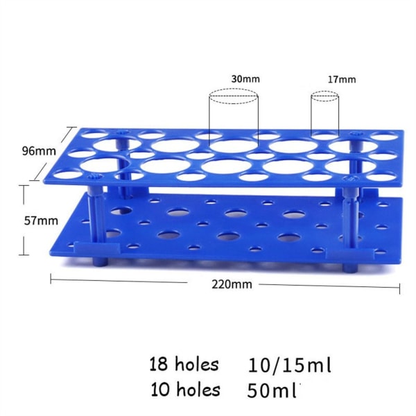 2 STK reagensrørstativ sentrifugerørholder Laboratorieplast 2PCS