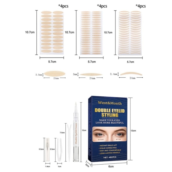 Ögonlocksklistermärke Ögonlockstejp Double Eyelid Paste