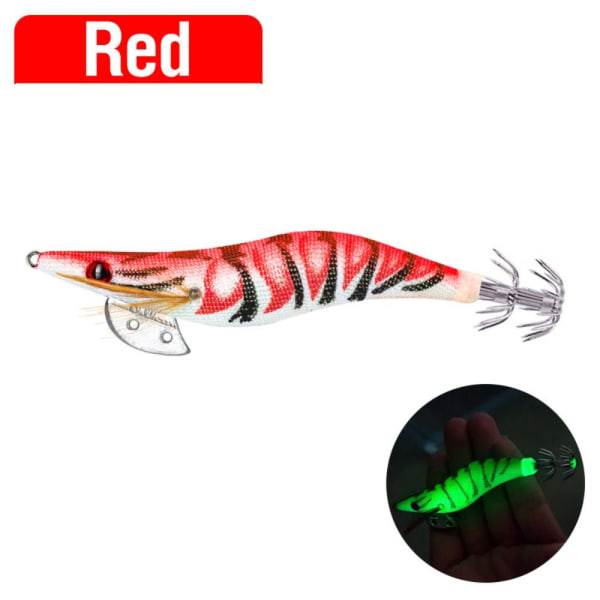 3 kpl Wood katkarapu vieheet Squid koukku 12cm/14GRED RED 12cm/14gRed