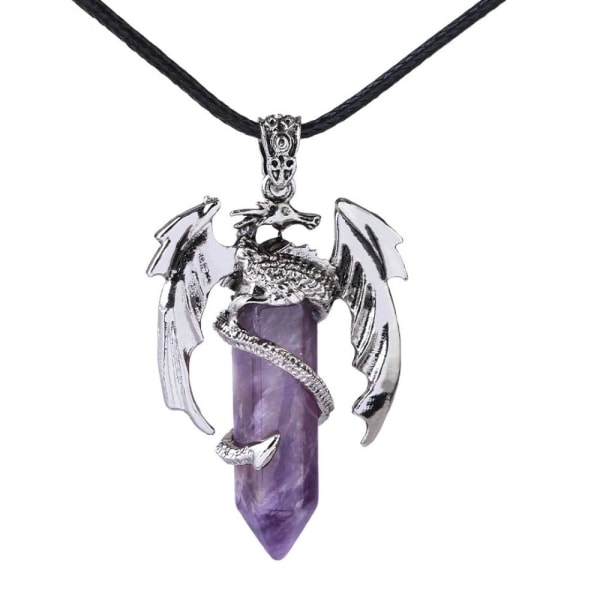 Dragon Man Halsband Hexagonalt hänge LILA purple