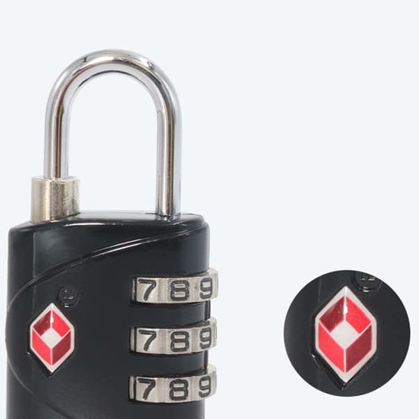 TSA Customs Code Lock Bagage Lösenordslås SVART Black