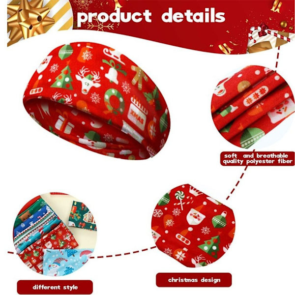 2 STK Christmas Sweat Band Yoga Hair Band 4 4 4