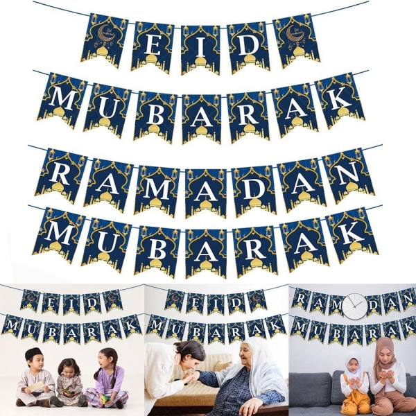 Hengende flagg Bunting Banner EID MUBARAK RAMADAN