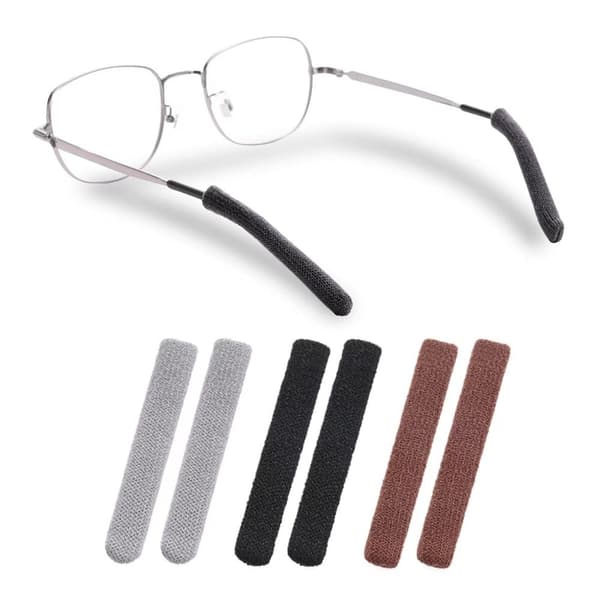 2 par briller Temple Tips Sleeve Knitting Eyewear Retainer Coffee