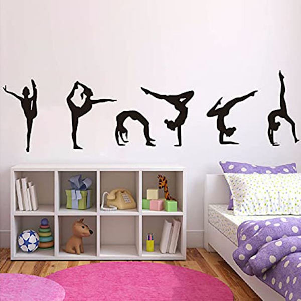 2 st Väggdekaler Gymnastik Väggklistermärke Mural Sticker