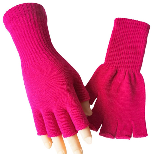 Neulotut käsineet Pitkät lapaset ROSE RED Rose red