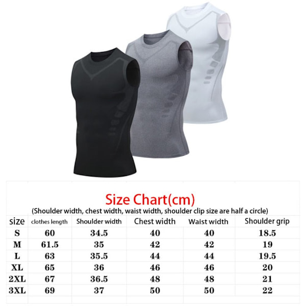 Ionic Shaping Vest Sports Hudtætte Veste GRÅ XL grey XL