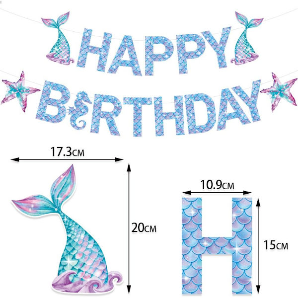 Seppeleiden riippubanneri Little Mermaid Party C C C