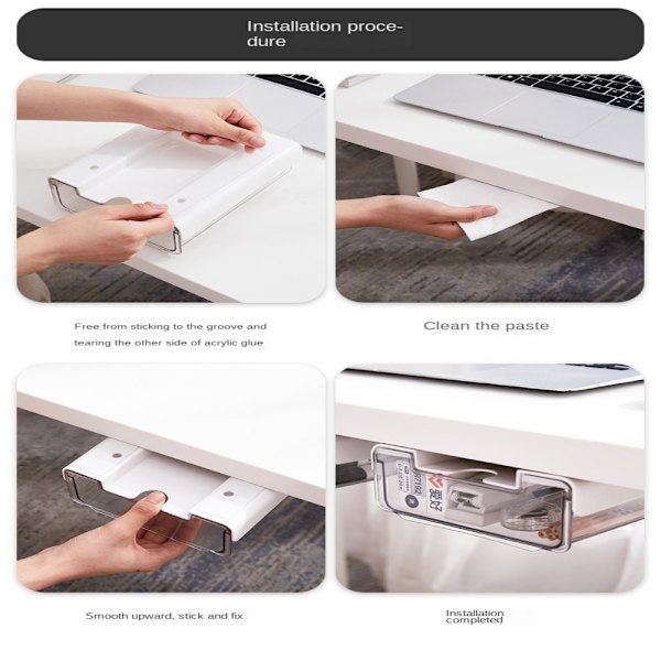 Skuffepind Stativ Under Skrivebord Skuffe Organizer TRANSPARENTE Transparente 20x23x7.5cm