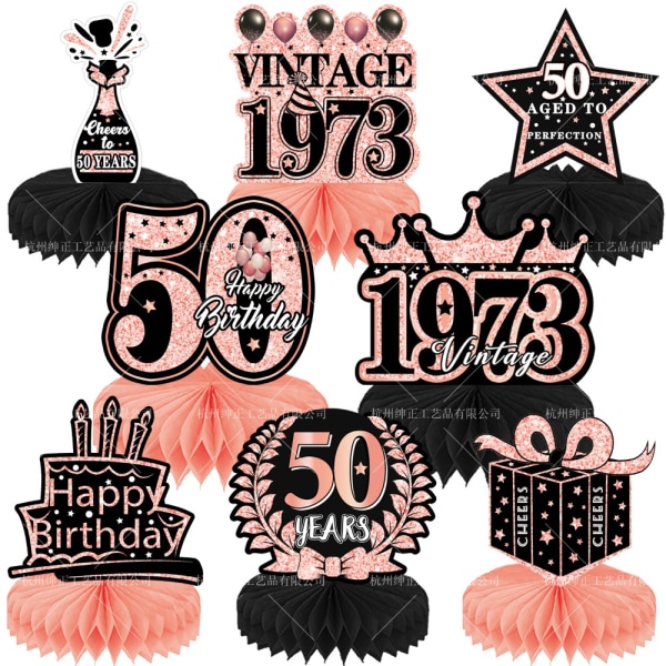 50 års fødselsdagsdekorationer Bordpynt 50TH 50TH 50th