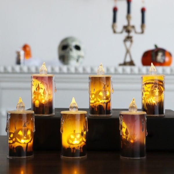Elektronisk stearinlyslampe Halloween stearinlys C C C