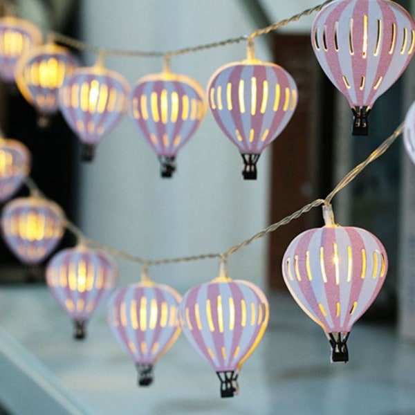 Hot Air Balloon String Lights Hot Air Balloon String Bannere pink