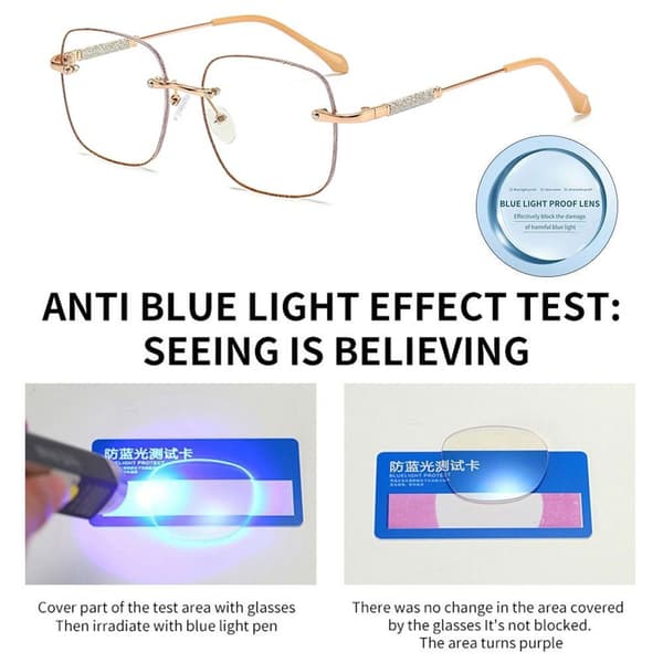 Anti-Blue Light Glasses Oversized Glasögon GULD Gold