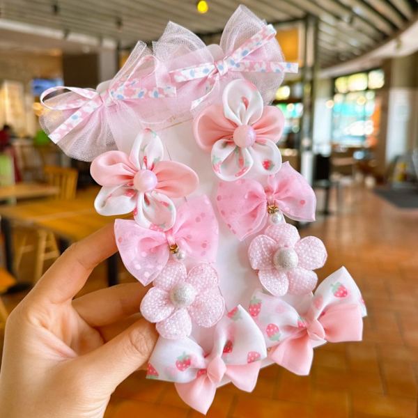 10 kpl Bow Hair Clip Flower Hair Clip PINK pink