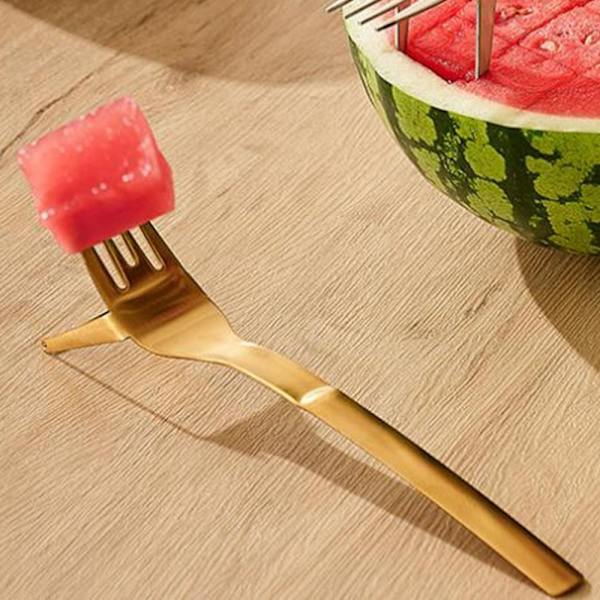 Vandmelon Fork Slicer Vandmelon Slicer Cutter GULD Gold