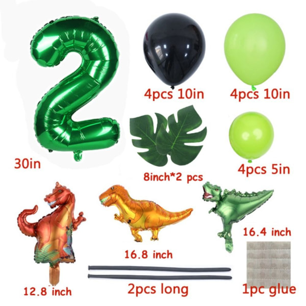 Dinosaurie-temaballonger Cartoon Dragon Column 2 2 2