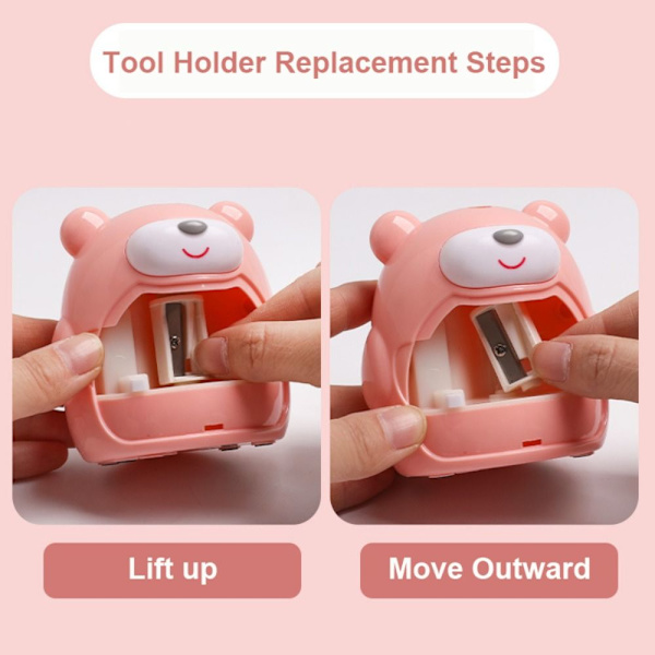 Elektrisk blyantspidser Switch Automatisk PINK Pink