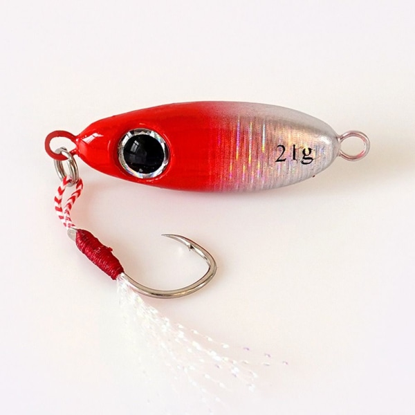 3 Stk Micro Metal Jig Fiske lokker Kunstig falske fiskesluk Red 21g