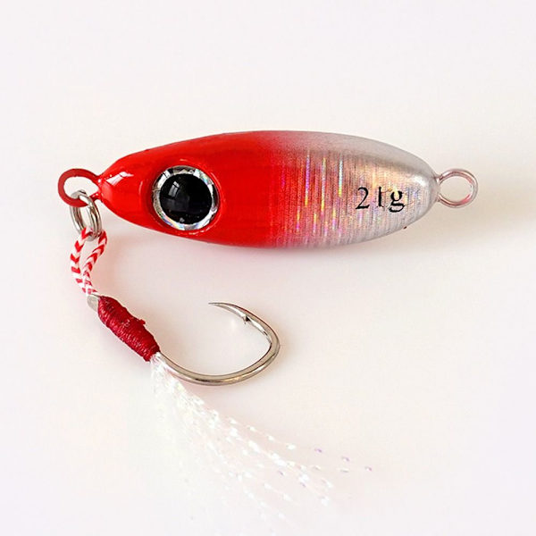 3st Micro Metal Jig Fiskedrag Konstgjorda falska fiskdrag Red 21g