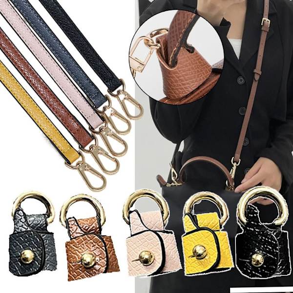 Læderrem Håndtaske bælter SORT STRAP SORT STRAP Black Strap