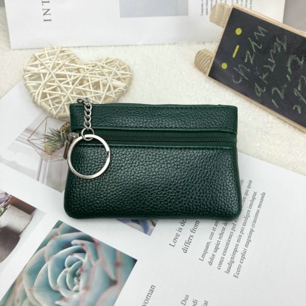 2ST Mini Kort plånbok PU Läder GRÖN green