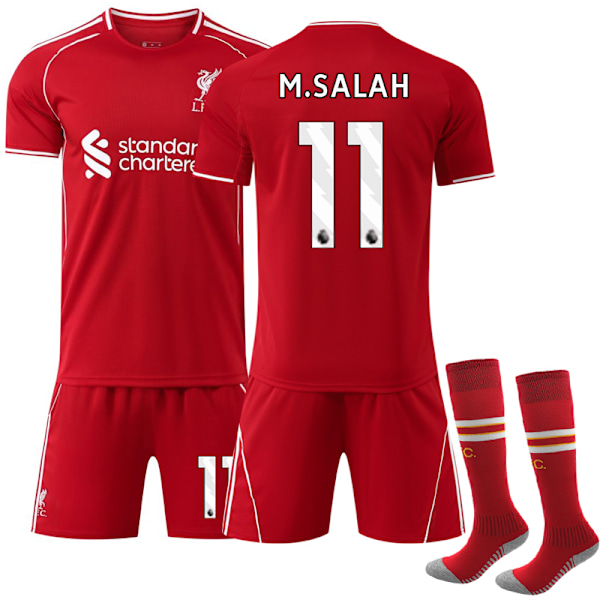 2025-2026 Liverpool Hemma Barn Fotbollströja Kit Nr 11 Salah 18