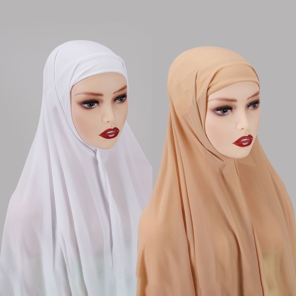 Muslimsk Hijab Turban Hat LYS GRÅ light grey