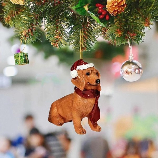 Mäyräkoira koiran riipus koiran joulukuusen koristeena 1 1 1