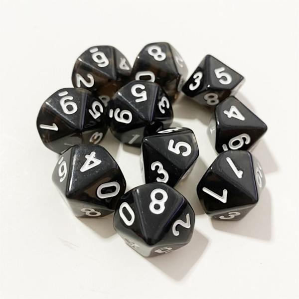 10 kpl / set DND Dice Polyhedral Noppa PUNAINEN PUNAINEN Red