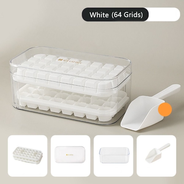 Ice Cube-bricka Ice Cube Maker mould VIT 64 RASTER 64 RASTER White 64 Grids-64 Grids