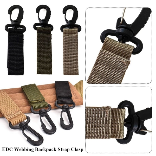 4st Webbing Ryggsäcksrem Quickdraw Karbinhake KHAKI STYLE 2 Khaki Style 2-Style 2