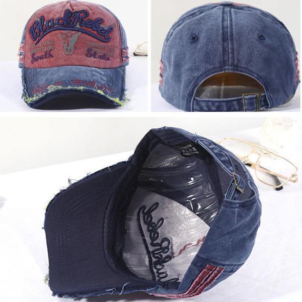 Broderi Baseball Caps Distressed Faded Cap SORT black
