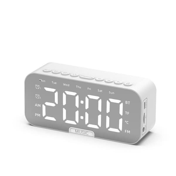 Digital väckarklocka Sängklocka VIT white