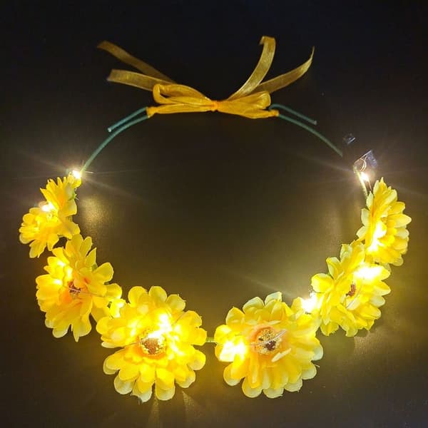 Glødende LED-krans Halloween-kroneblomst 2 2 2