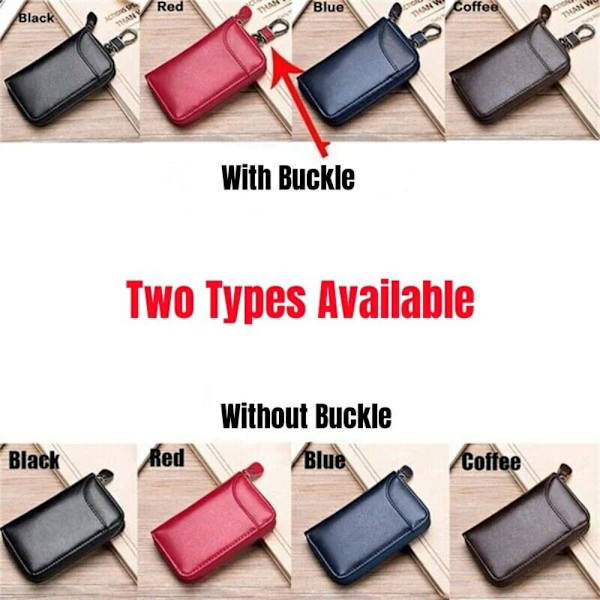 Bilnøgletaske Nøgleholder SORT UDEN SPÆNSE UDEN SPÆNE Black Without Buckle-Without Buckle