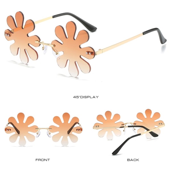 Flower Shape Solbriller Mode Solbriller SORT SORT Black