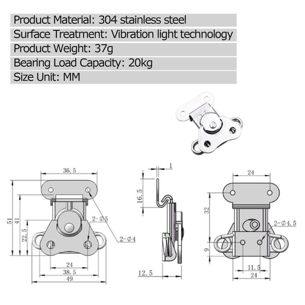 Draw Latch Twist Lock 4PCS 4PCS 4pcs