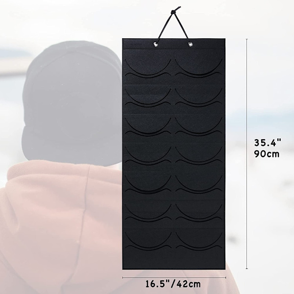 2 stk Baseball Hat Rack Cap Organizer Cap Opbevaringspose Black 2Pcs-2Pcs