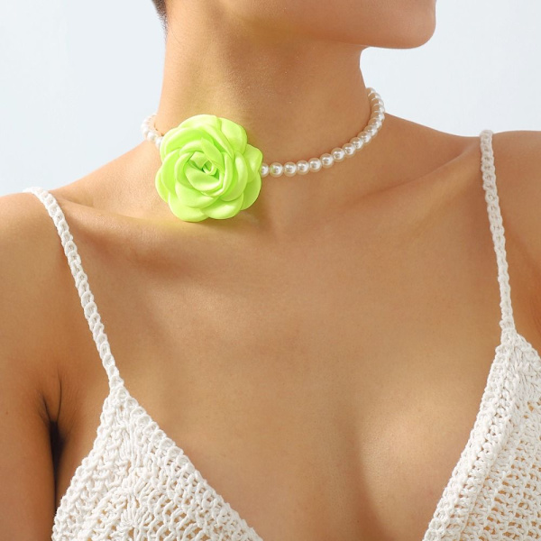 Smykker Halskæde Rose Choker GRØN green