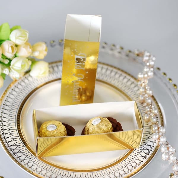 10 st Eid Mubarak Godisaskar Ramadan Godispåse GULD