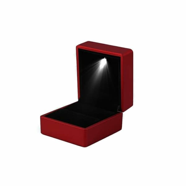 LED Ring Örhängen Box Case RÖD red
