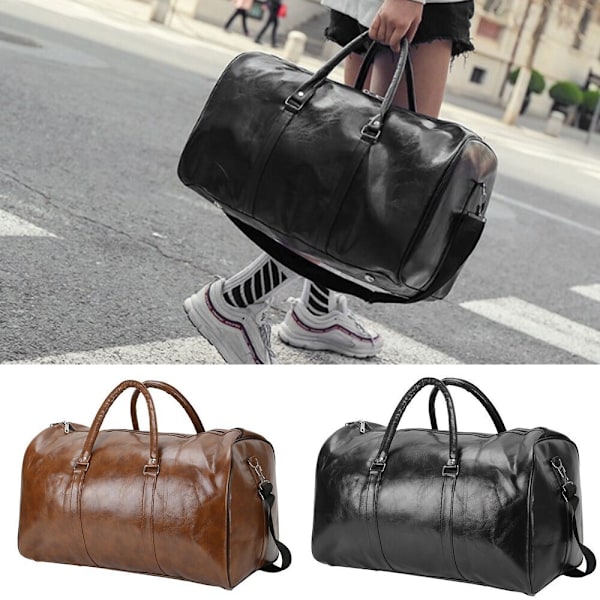 Bagage Holdall PU Läder Duffle BRUN Brown