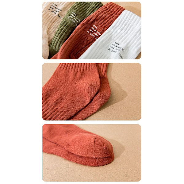 Hane Letter Långa strumpor Medium Tube Strumpor BEIGE beige